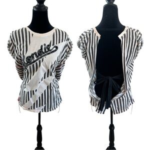 Vintage Custom One of A Kind Blondie Striped T Shirt Lightining 0116